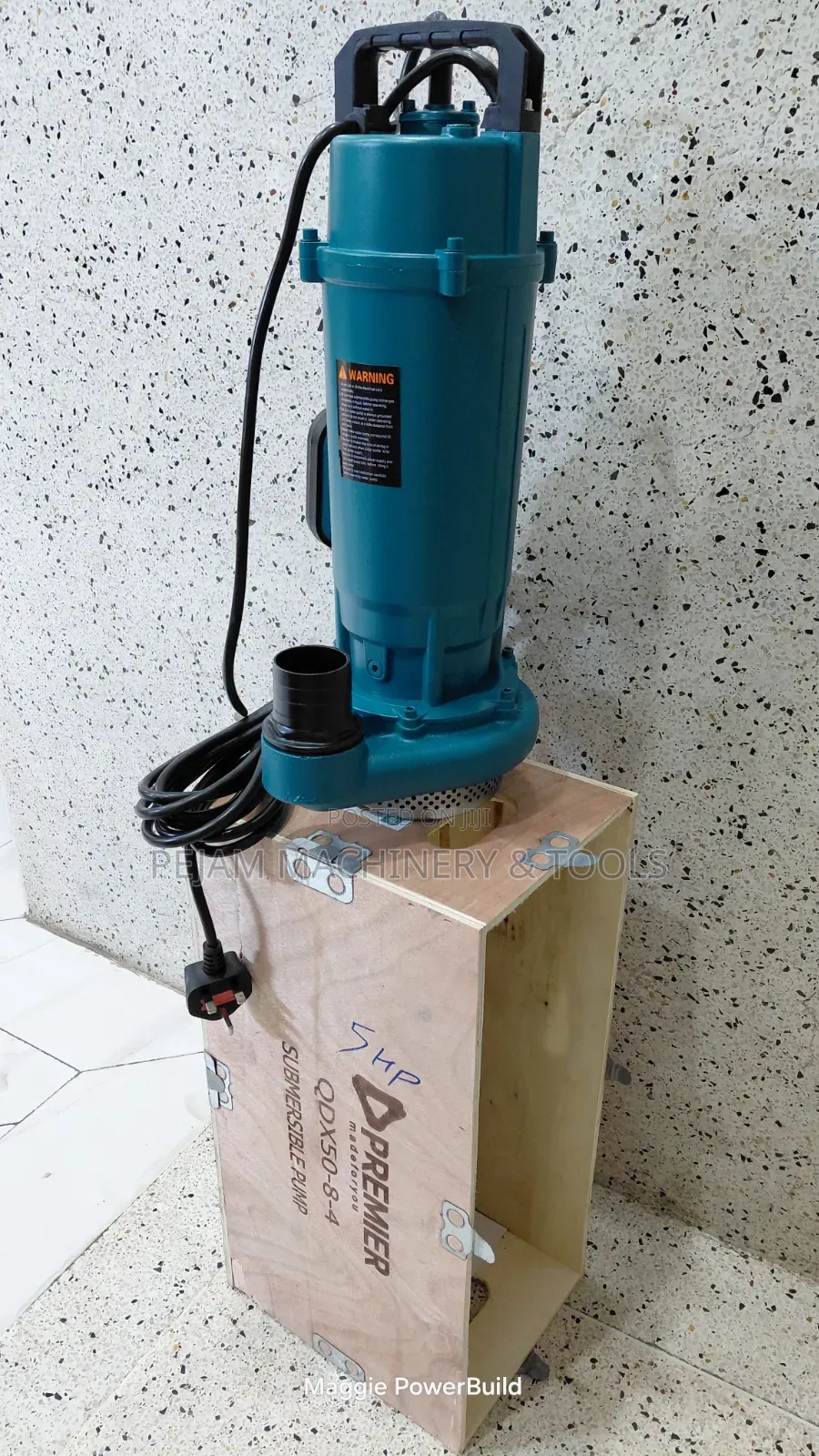 Premier QDX50-8-4 Submersible Pump 5 HP (4 kW) Motor 2-Inch 50 M3/H.
