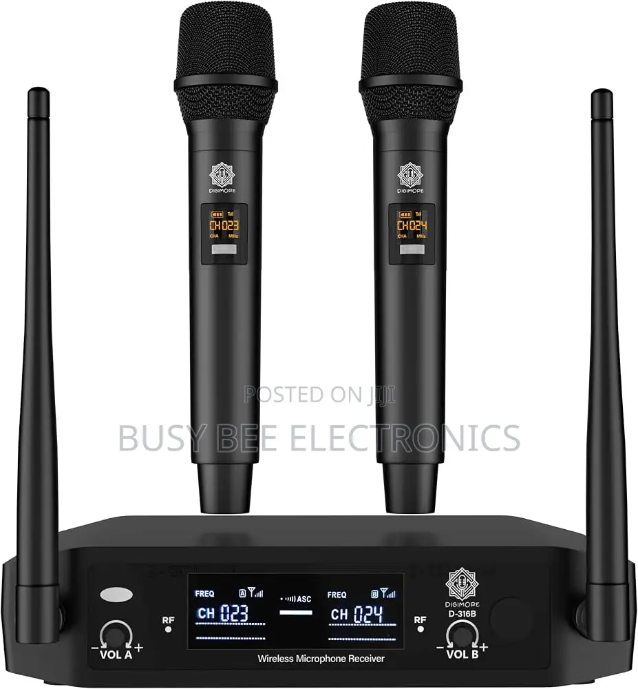 DIGIMORE Wireless Microphone System , 197ft Range , Balanced XLR Outs