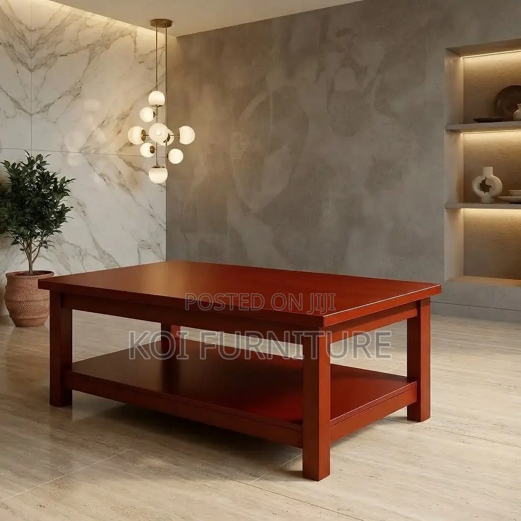 Coffee Table; Brown Executive Coffee Table With Storage