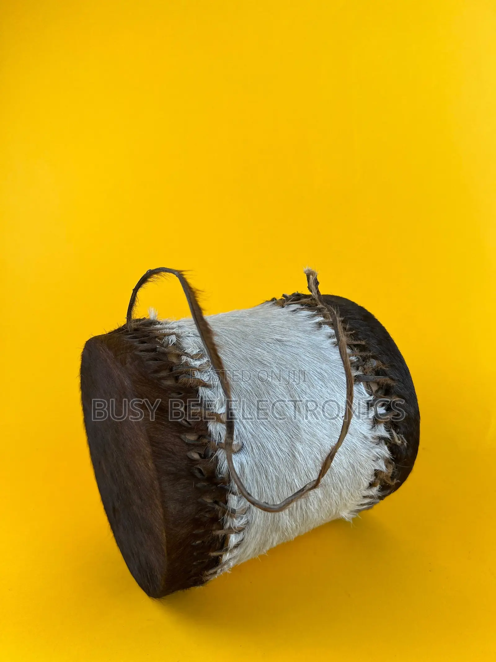 Musical Instruments Category African Hand-Carved Leather Mini Drum ( 1