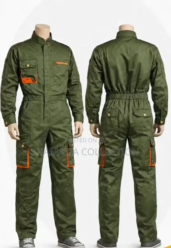 Durable Industrial Coveralls – Blue & Olive