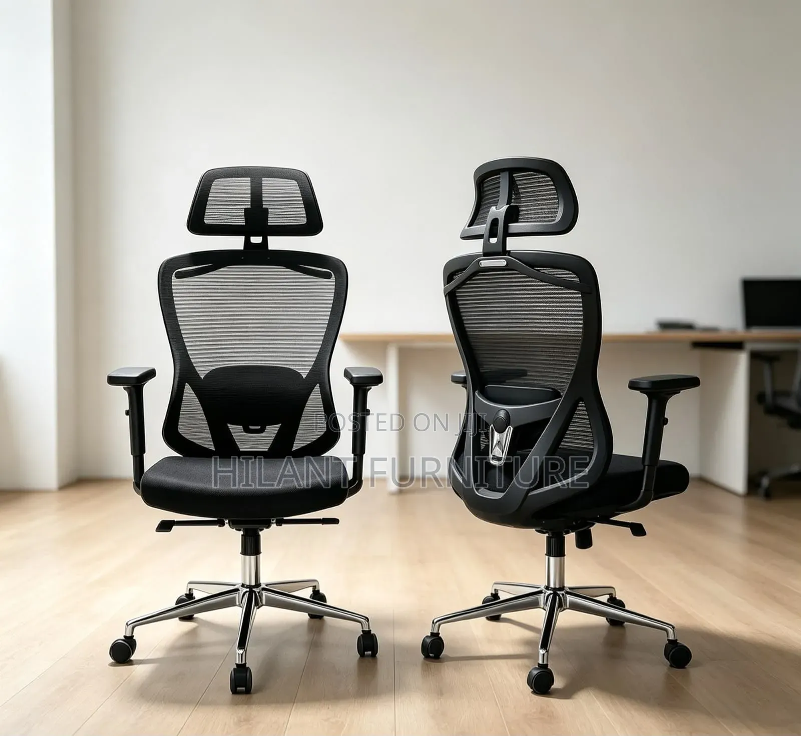 High-Back Mesh Executive Office Chair With Lumbar Support