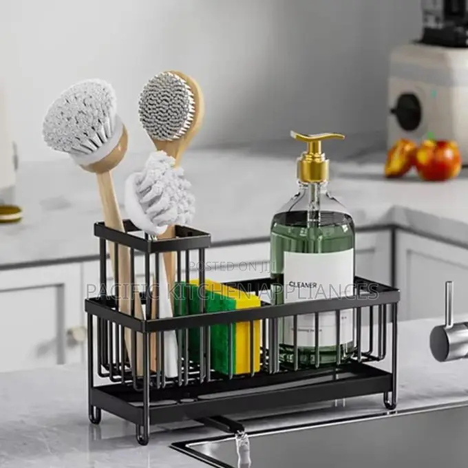 Multifunctional Sink Storage Caddy Carbon Steel Kitchen Organizer Rack
