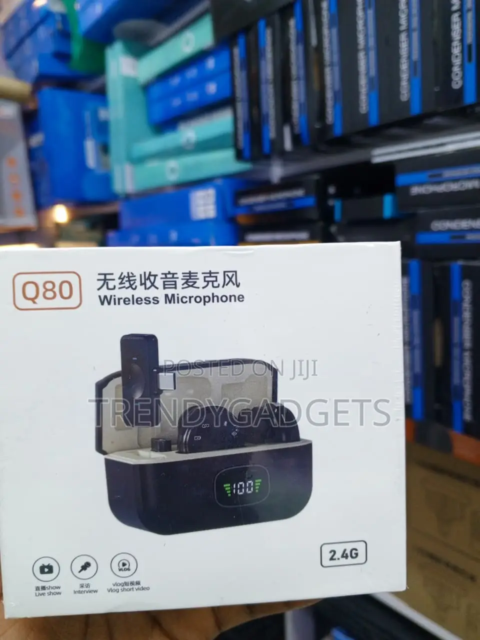 2 in 1 Wireless Clip Microphone for Android iPhone Noise Cancel