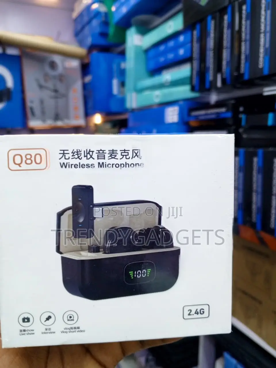 2 in 1 Wireless Clip Microphone for Android iPhone Noise Cancel