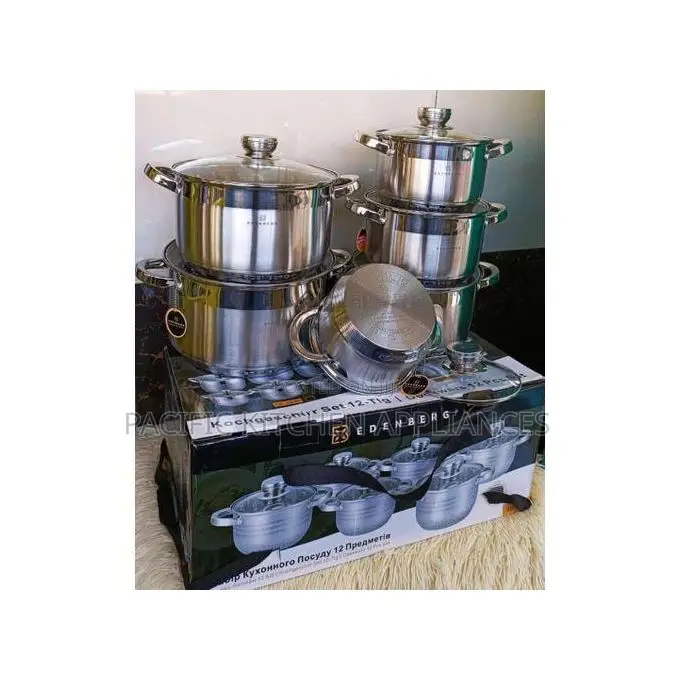 EDENBERG 12pc Edenburg Stainless Steel Cookware