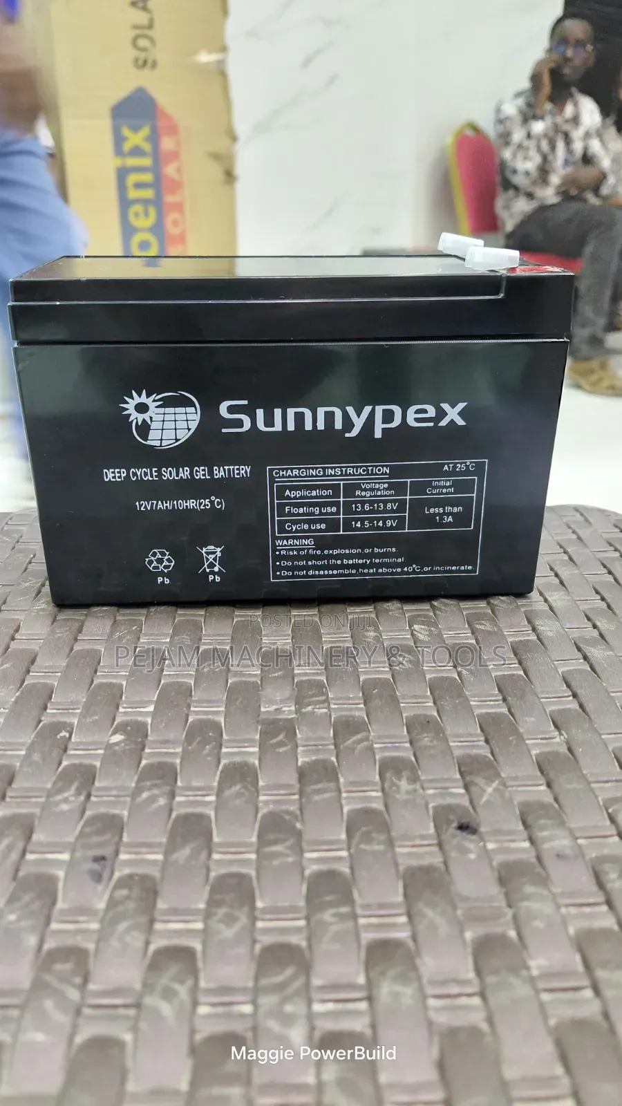 Sunnypex 12V 7Ah Deep Cycle Solar Gel Battery.