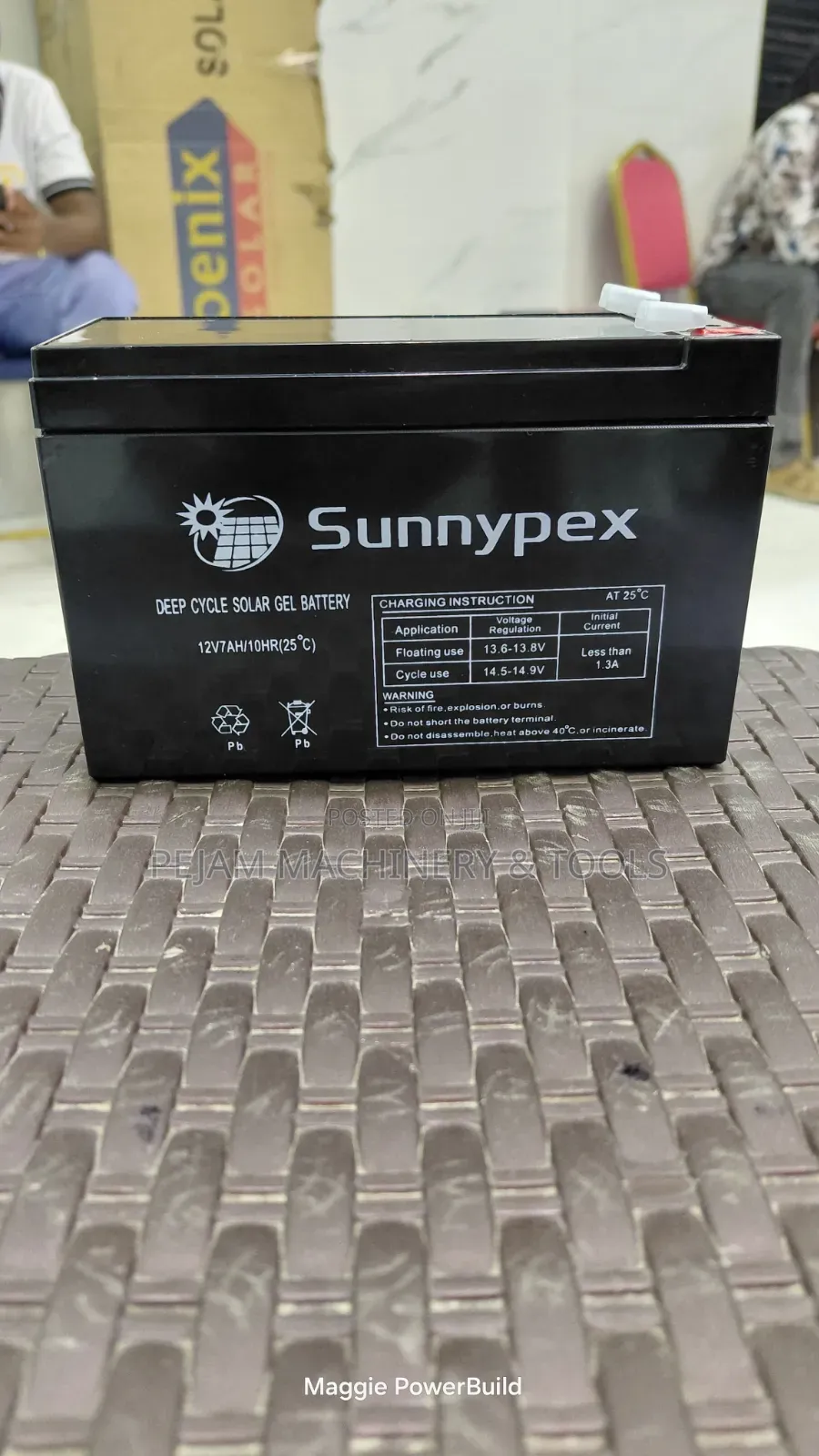 Sunnypex 12V 7Ah Deep Cycle Solar Gel Battery.