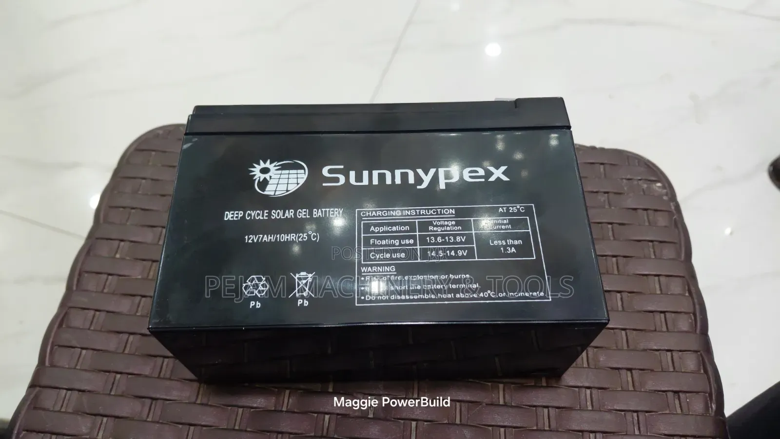 Sunnypex 12V 7Ah Deep Cycle Solar Gel Battery.