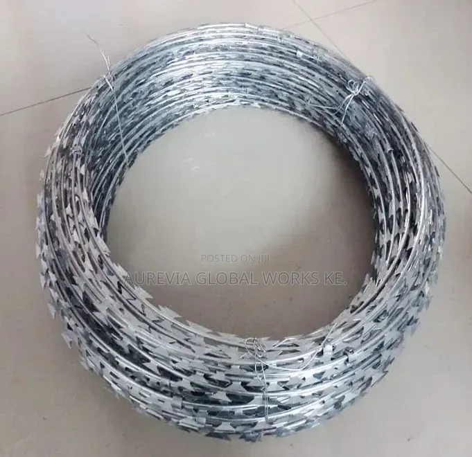 Galvanized Razor Wire Measurements 7 Meters Long