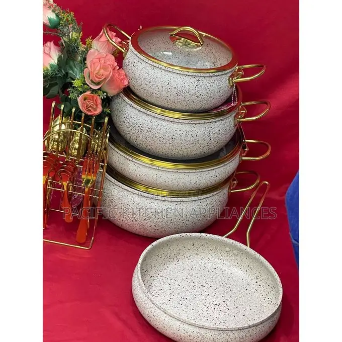 9pcs Amber Ray Granite Coating Cookware Set – Non-Stick Sufuria Pots