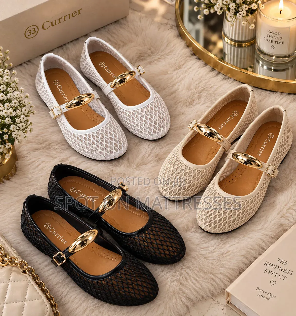 Buckle Mesh Ballerina Shoes for Ladies. Sizes 37-42. We Deliver!