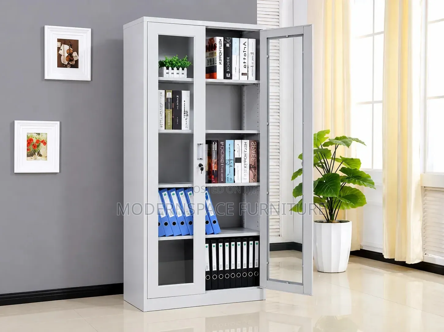 Glass-Door Office Filing Cabinet