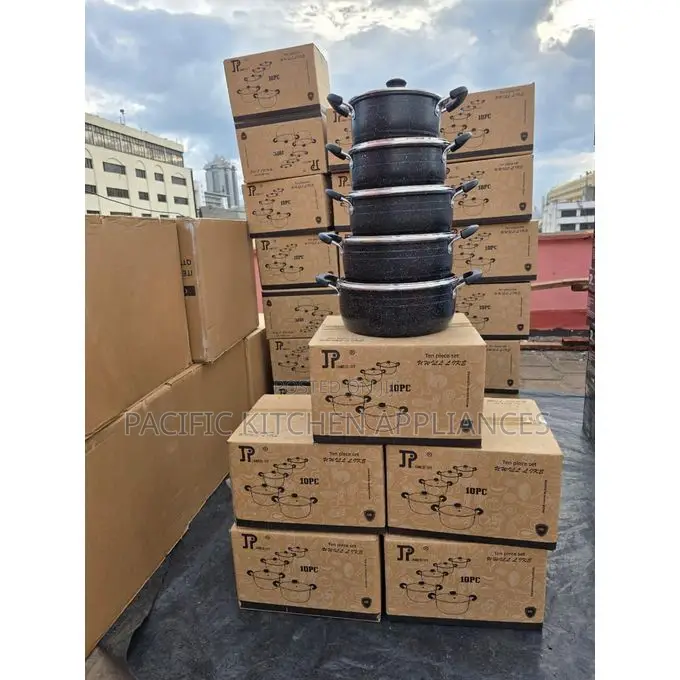 JP 10 Pieces Heavy Granite Coated Non-Stick Cooking Pot