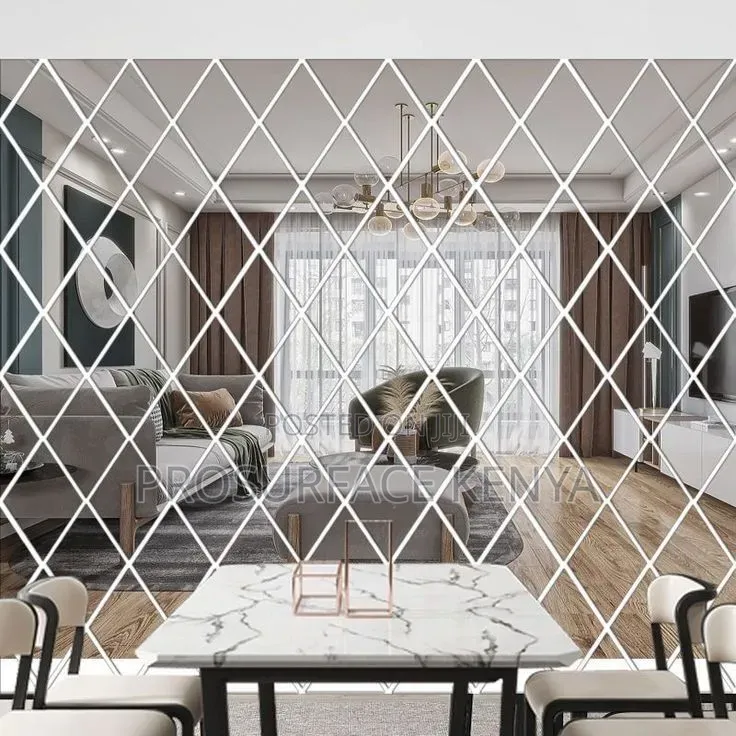 Diamond Acrylic Wall Mirrors – Peel & Stick Decorative Tiles