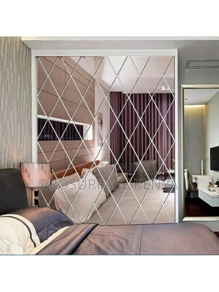 Diamond Acrylic Wall Mirrors – Peel & Stick Decorative Tiles