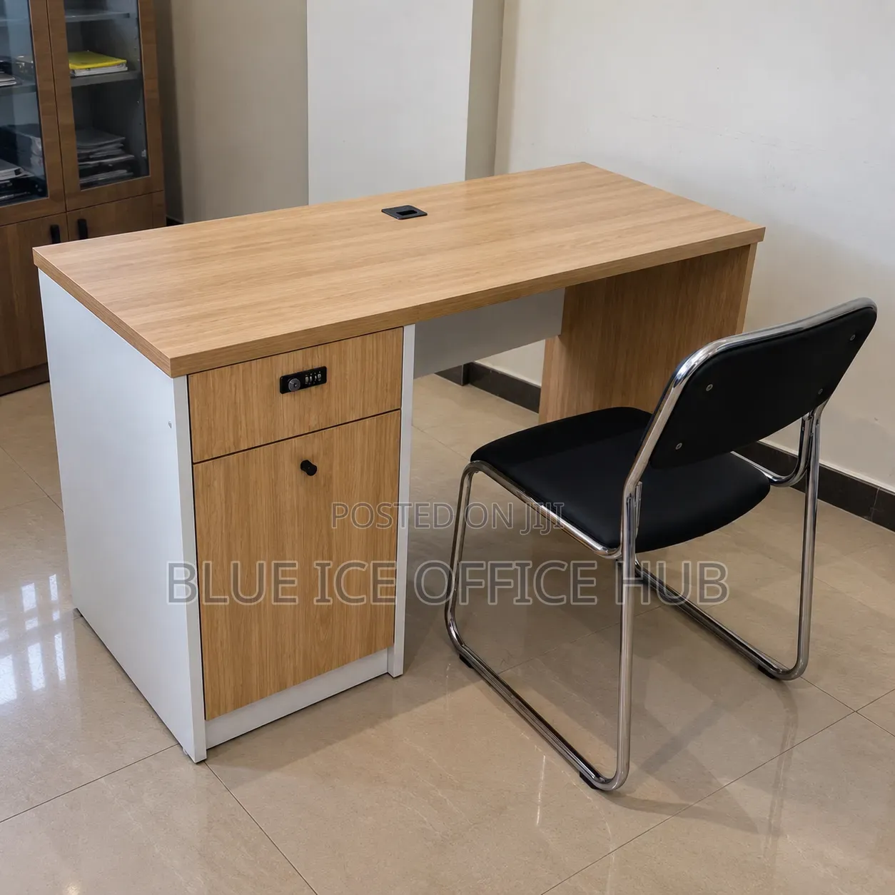 Modern Office Desk With Drawers – Wooden Workstation Table.