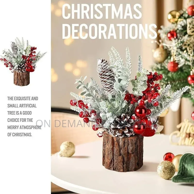 1Pcs Tabletop Mini Christmas Tree Stump