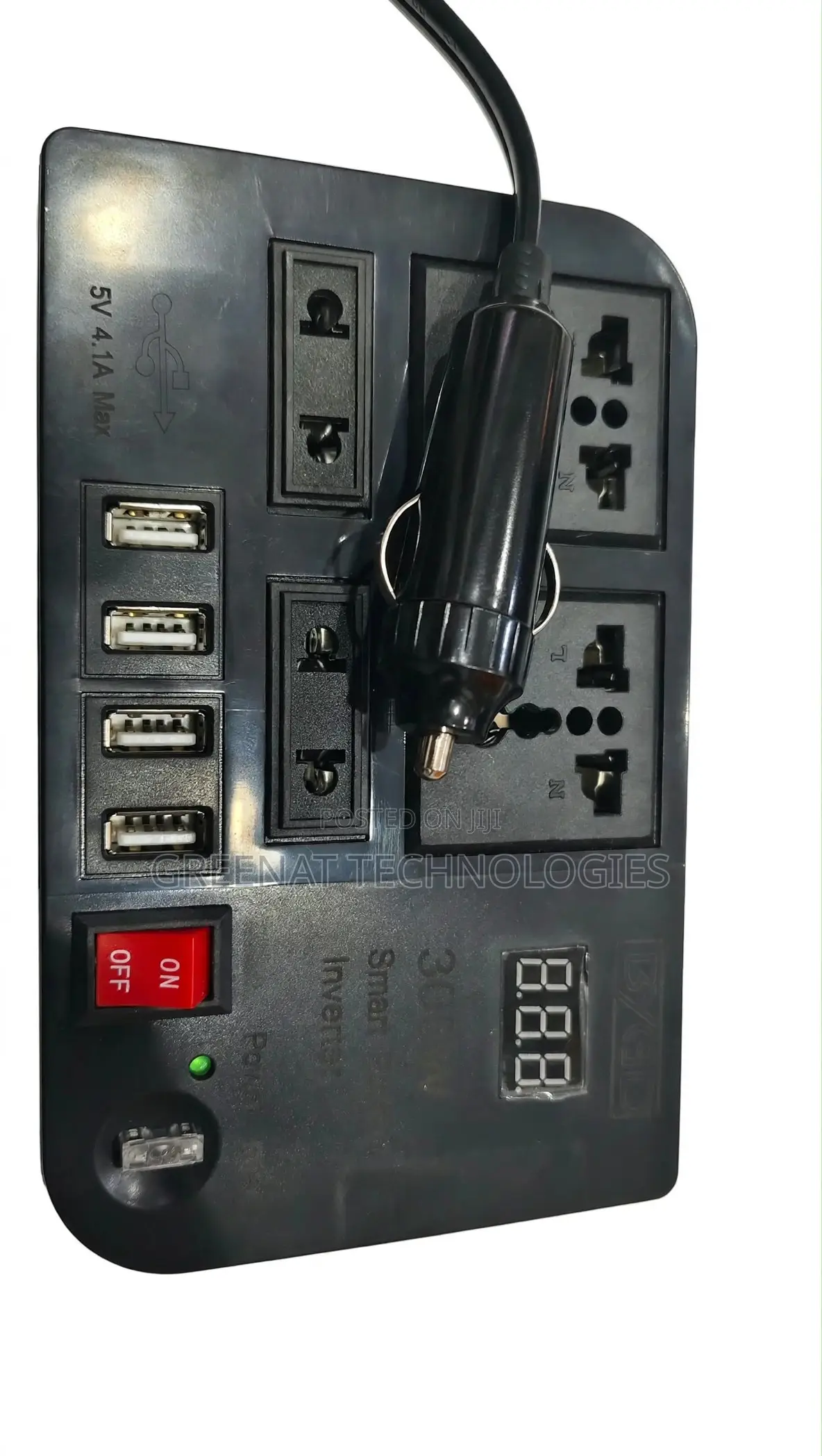 Bygd E8982 300w Car Power Inverter 12v to 220v AC 4 USB 4 AC Sockets