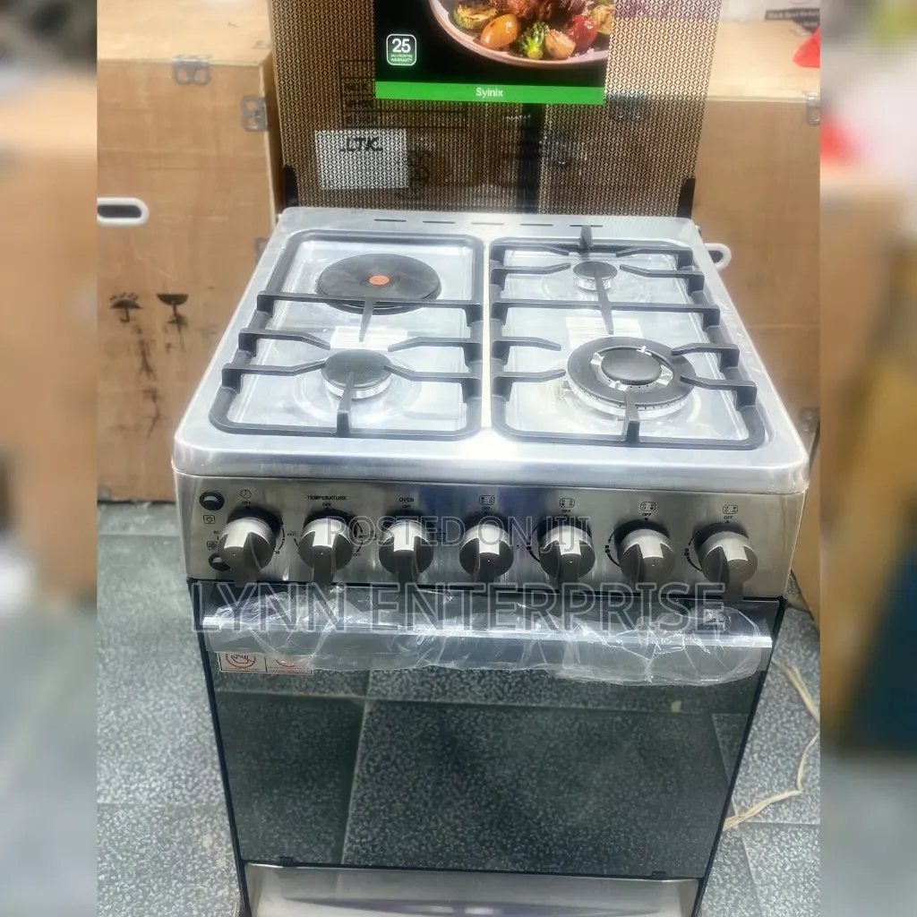 Syinix New Model 60by60
Standing Cooker 3+1
<>Rapid Hotplate
<>Auto I