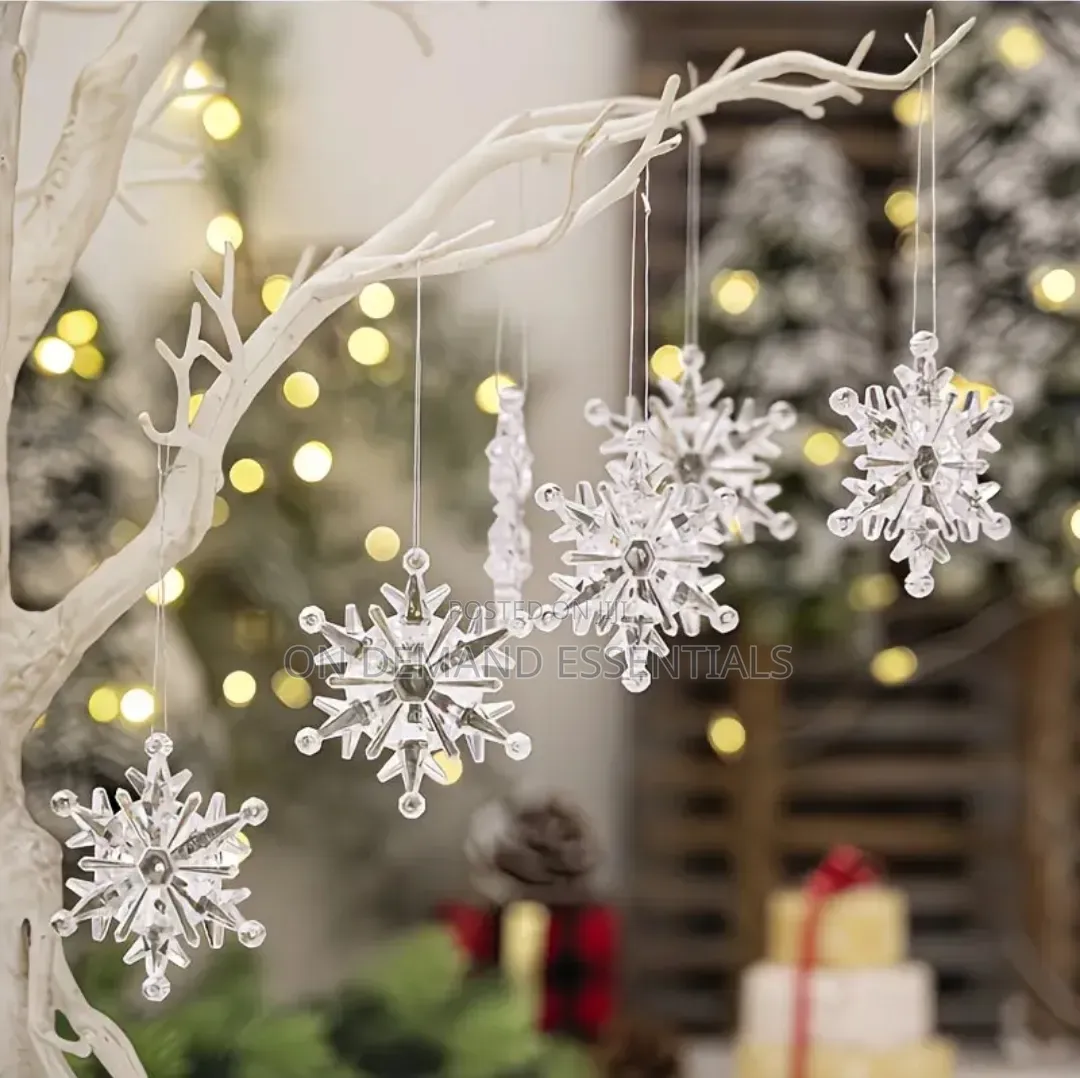 6-Piece Crystal Snowflake Christmas Ornaments