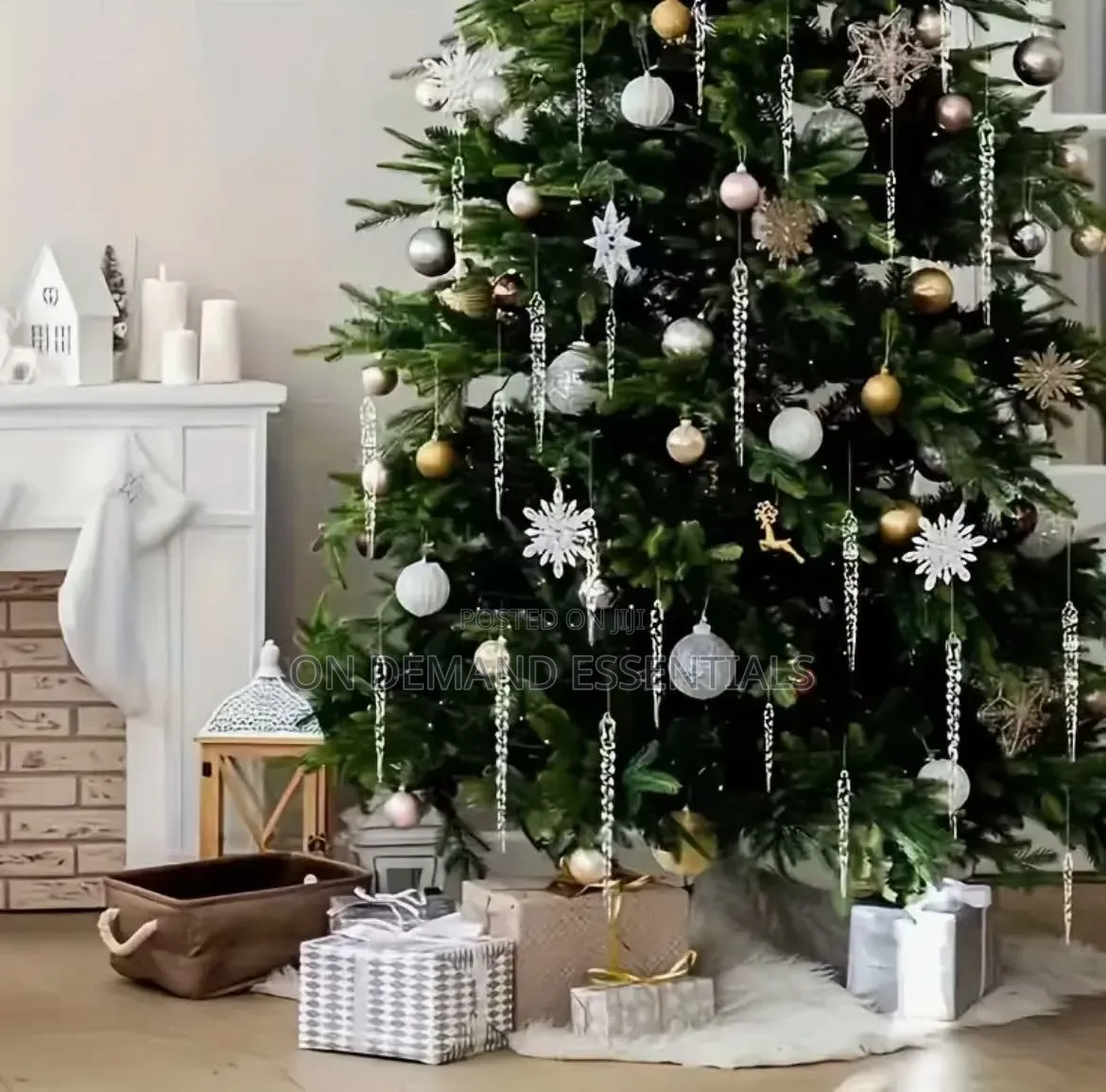 Set of 12 Crystal Clear Icicle Ornaments