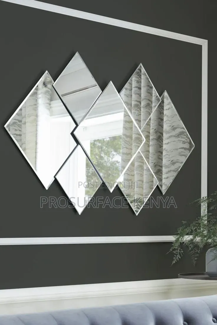 DIY Acrylic Wall Mirrors – 36pcs Diamond Shape Tiles