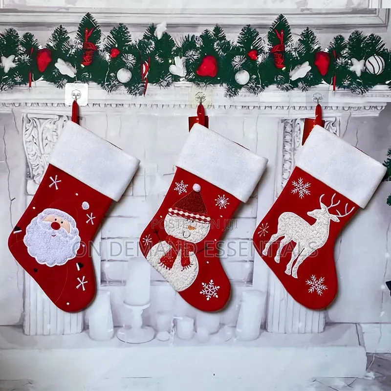 *3pcs Large Christmas Stocking Socks Decorations for Home Christmas