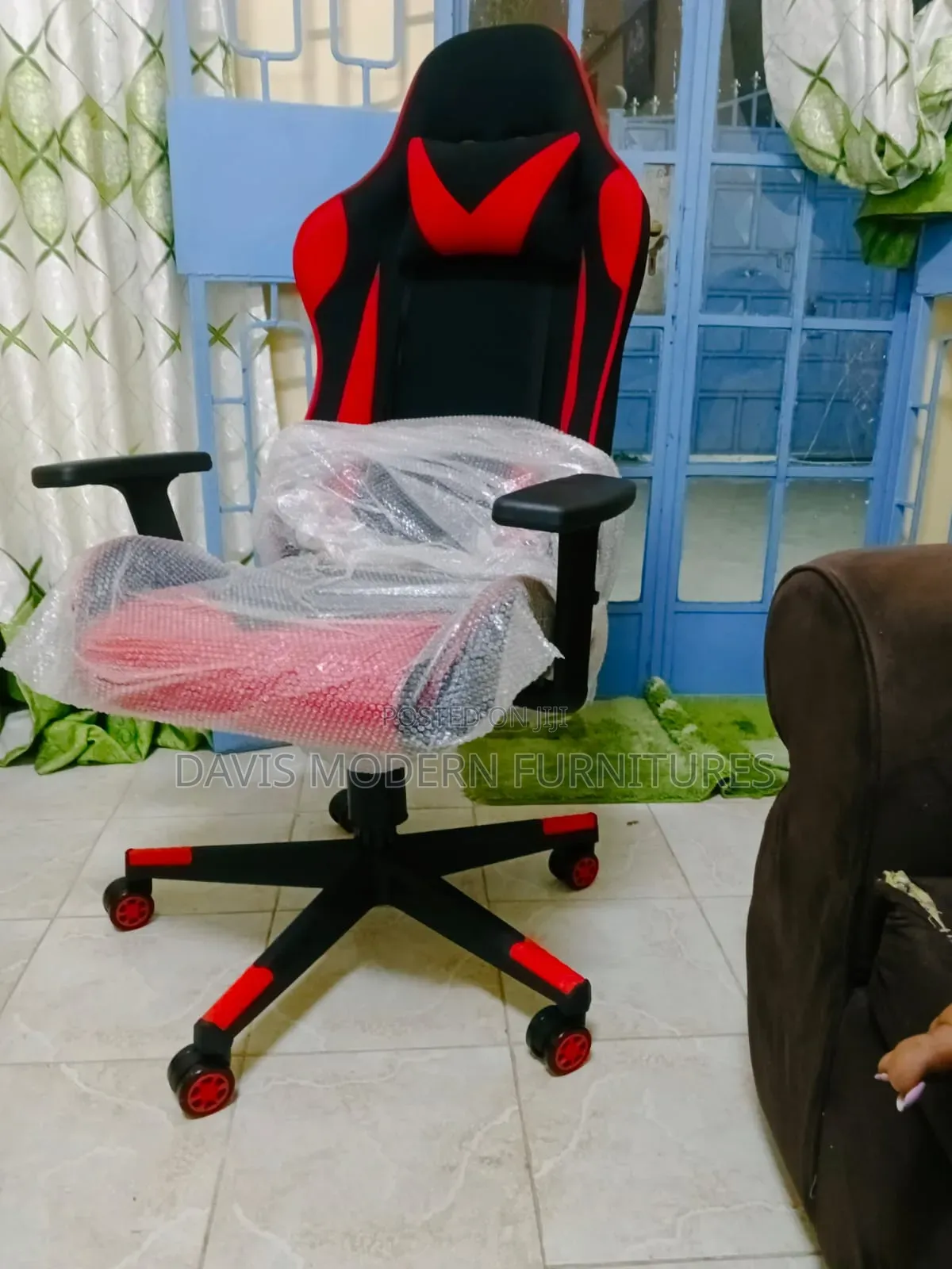 Blue and Red Racing -Style Chair