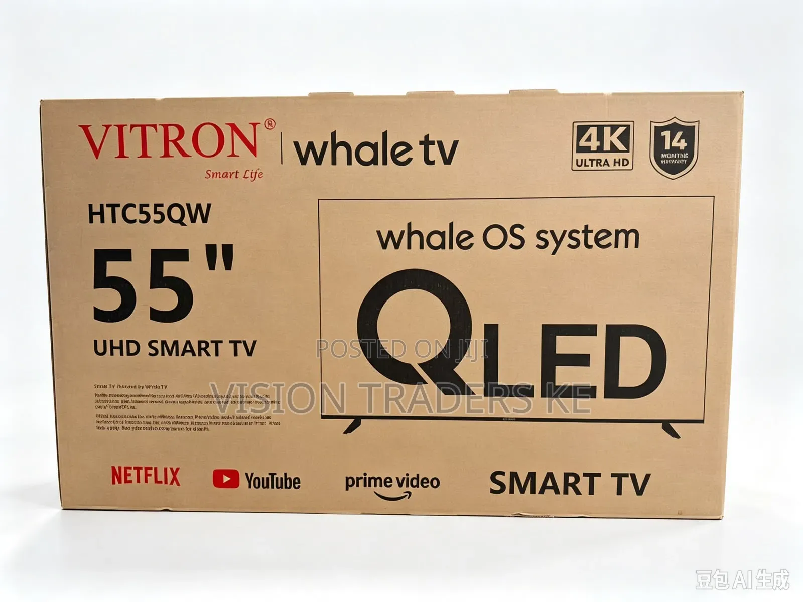 Vitron 55-Inch Smart TV 4k Uhd TV Htc55w Whale Os System Frameless TV
