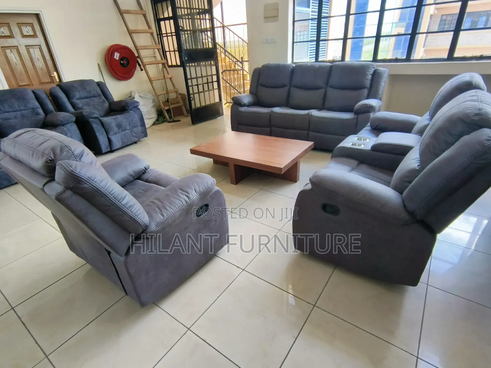 Premium Fabric 6 Seater Recliner Set