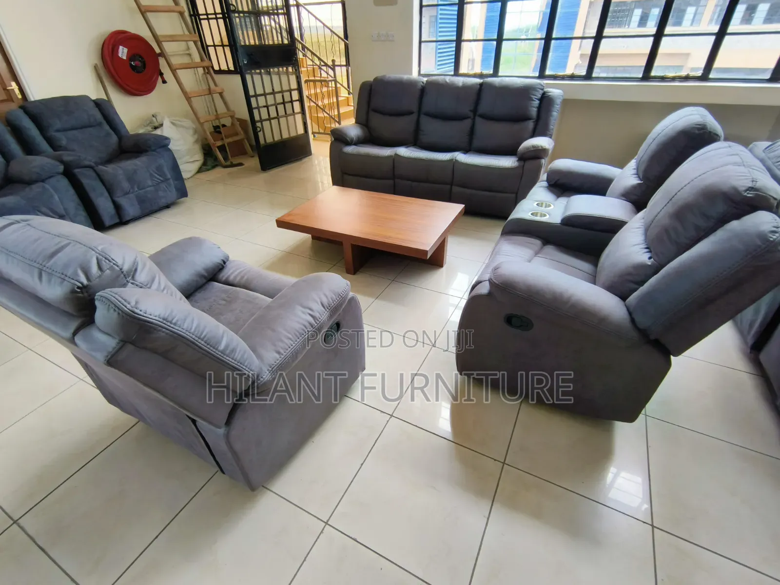 Premium Fabric 6 Seater Recliner Set