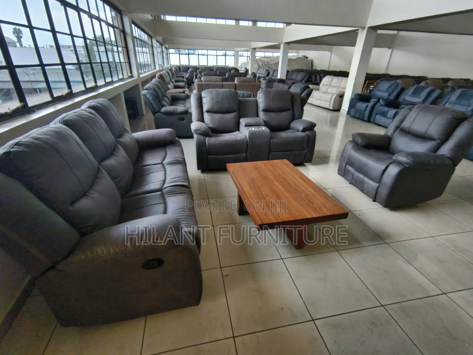 Premium Fabric 6 Seater Recliner Set