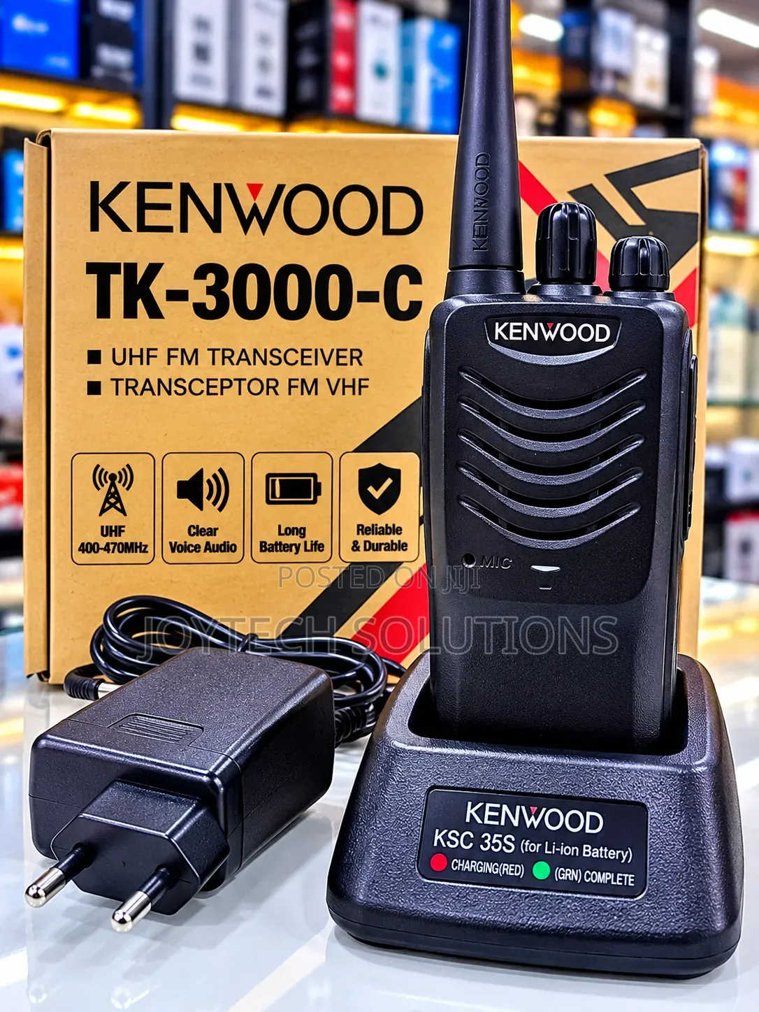Original Kenwood TK3000C UHF Communication Radio With Charging Dock