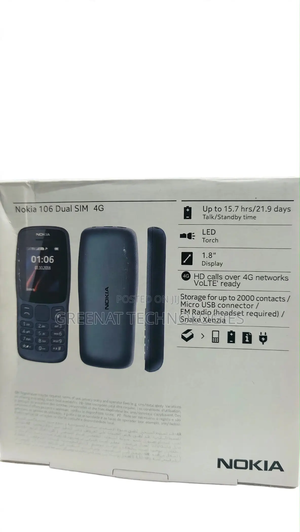 New Nokia 106 Gray