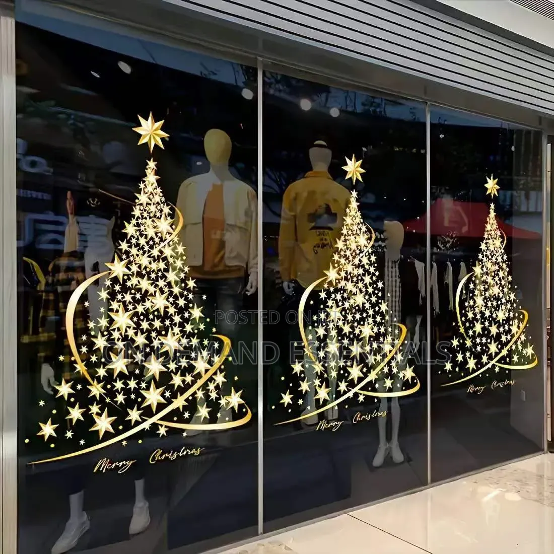 *Christmas Window Stickers Santa Claus Snowflake DIY Wall Decor
