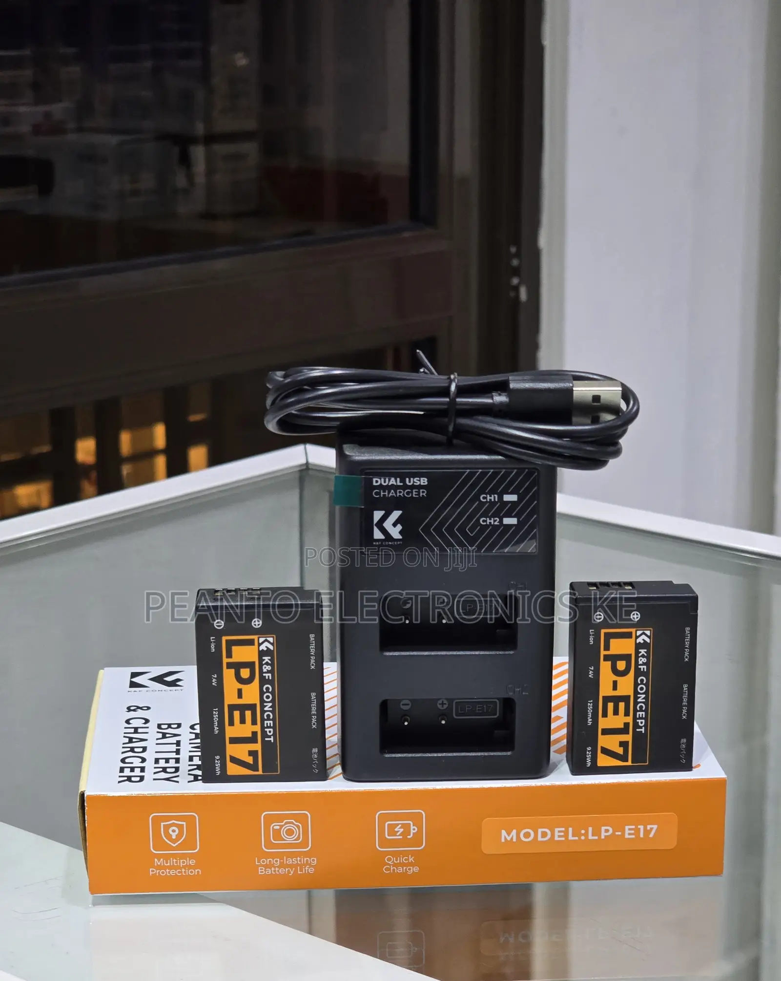 K&F CONCEPT LP-E17 Battery and Dual USB Charger for Canon