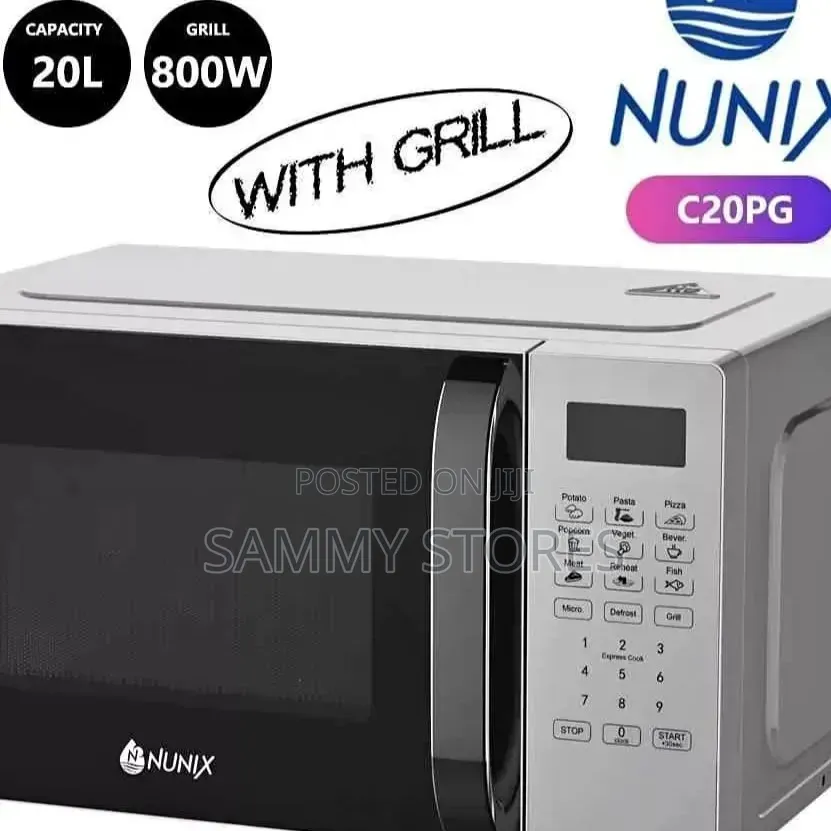 Nunix 20L 800W Microwave Oven With Grill – Quick Heating, Auto Menu