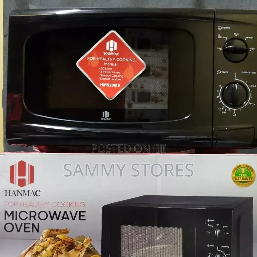 Manual Microwave Oven Power , Defrost 35-Minute Timer – Black