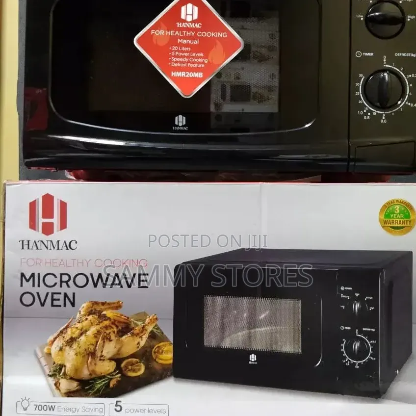 Manual Microwave Oven Power , Defrost 35-Minute Timer – Black