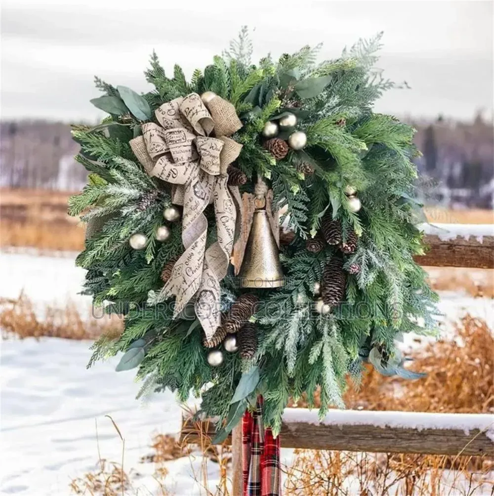 Wreath With Christmas Pine Cone Pine Needle Merry Christmas