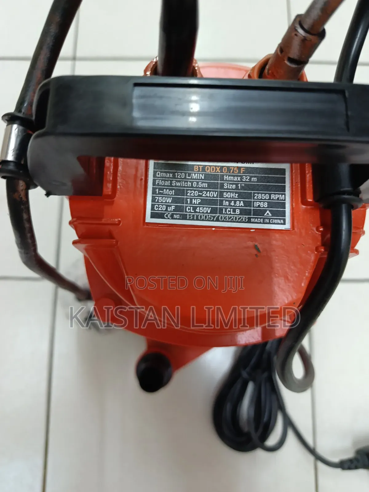 BTALI 1HP Water Pump – 750W Submersible Water Pump, 120l/Min