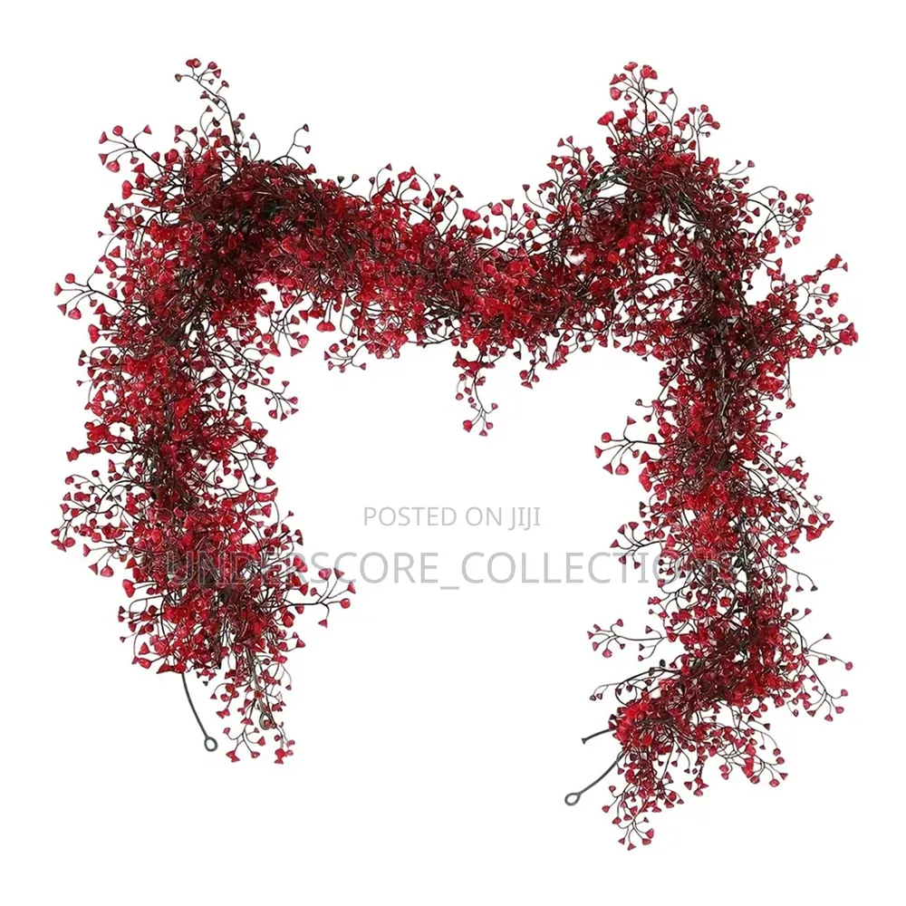 *1.8m Artificial Hanging Plants Garland Plastic Red Ferns Fake Ivy