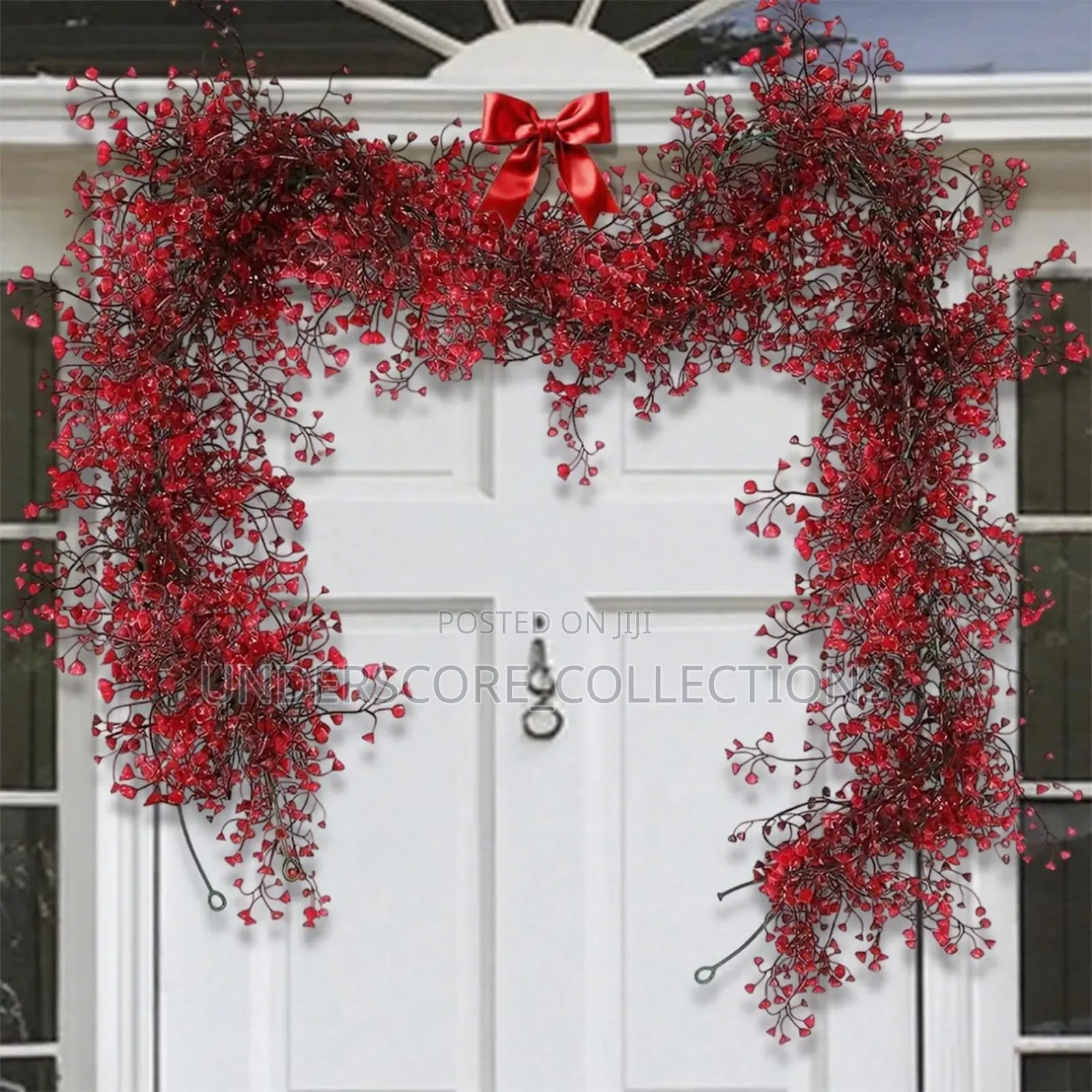 *1.8m Artificial Hanging Plants Garland Plastic Red Ferns Fake Ivy