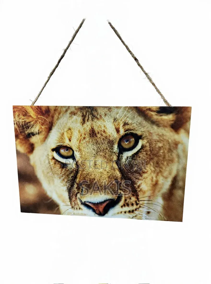Beautiful Lion Cub Wooden Hanging Wall Art. Free Delivery