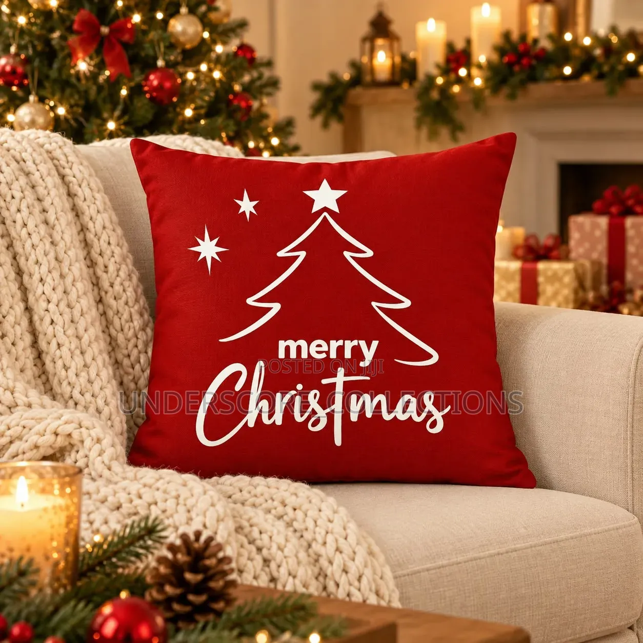 *4pc Set Cushion Cover 45x45 Christmas Decorations for Home Santa