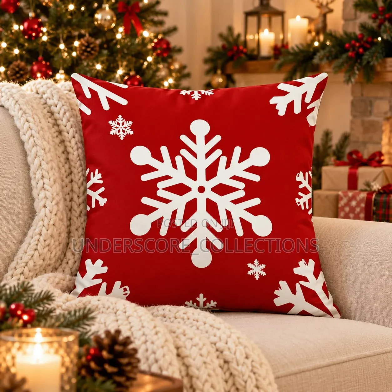 *4pc Set Cushion Cover 45x45 Christmas Decorations for Home Santa