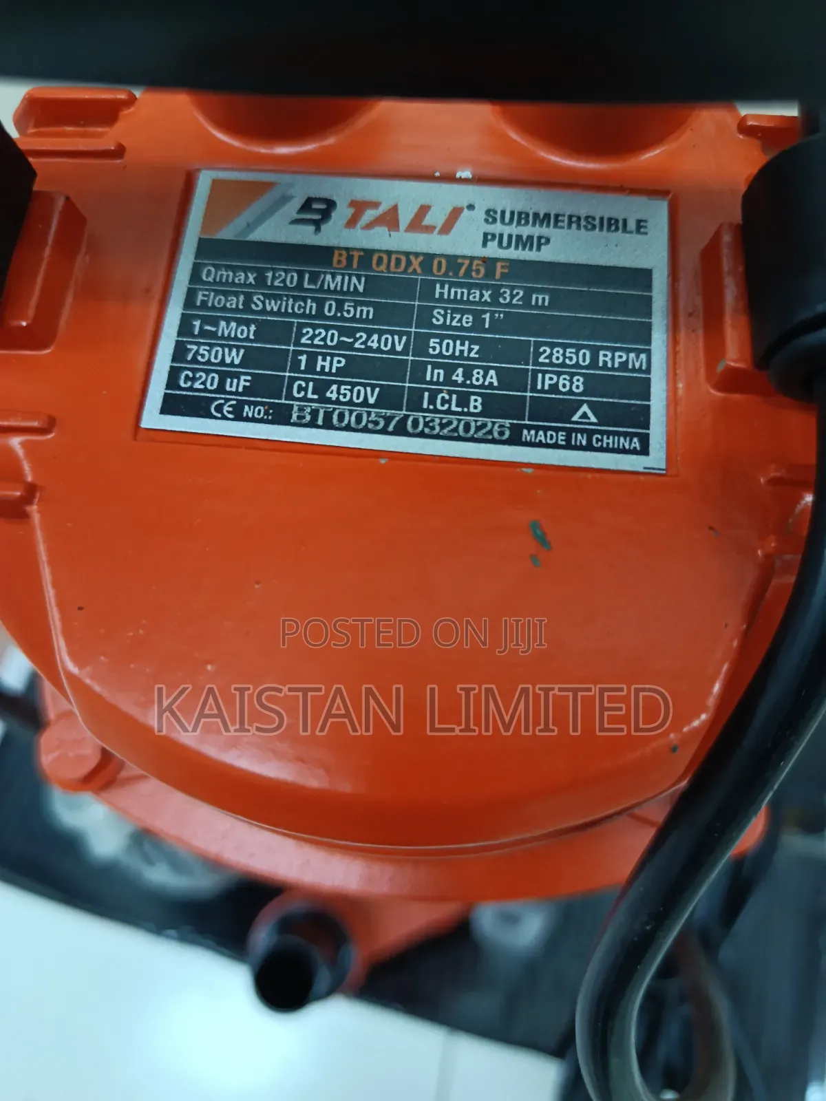 BTALI 1HP Electric Submersible Water Pump. Btali Water Pump