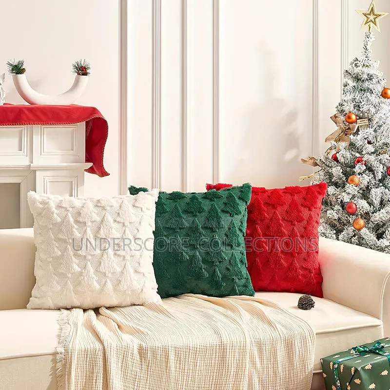 *Christmas Pillow Covers Soft Faux Rabbit Fur Snowflakes 45x45CM Throw