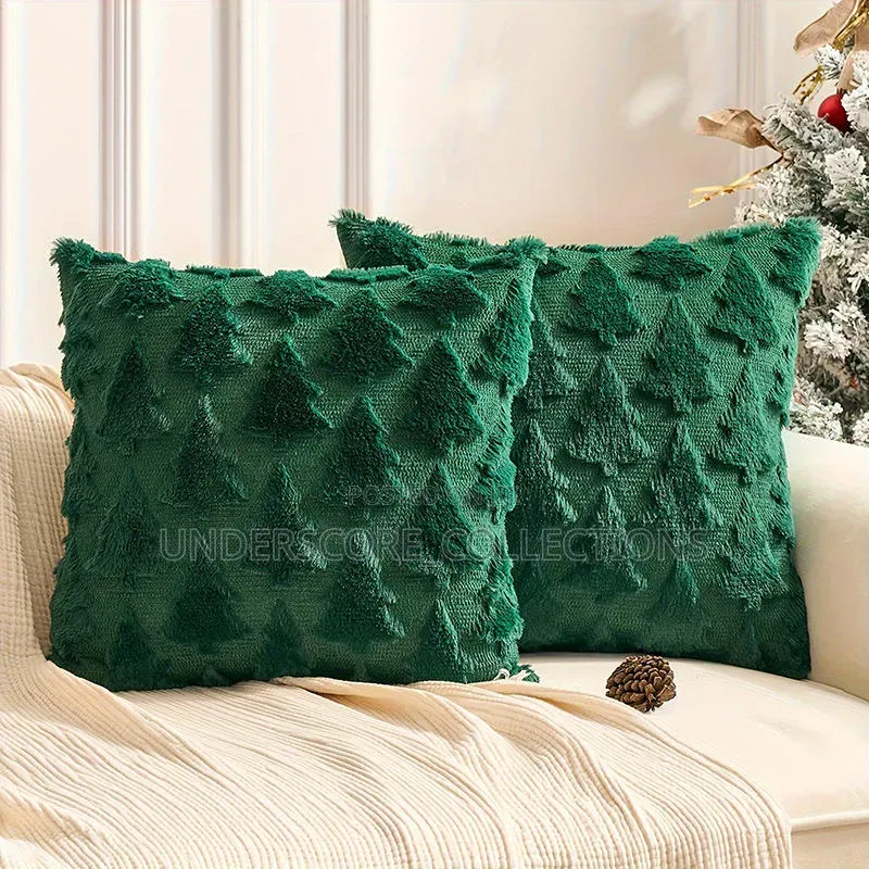 *Christmas Pillow Covers Soft Faux Rabbit Fur Snowflakes 45x45CM Throw